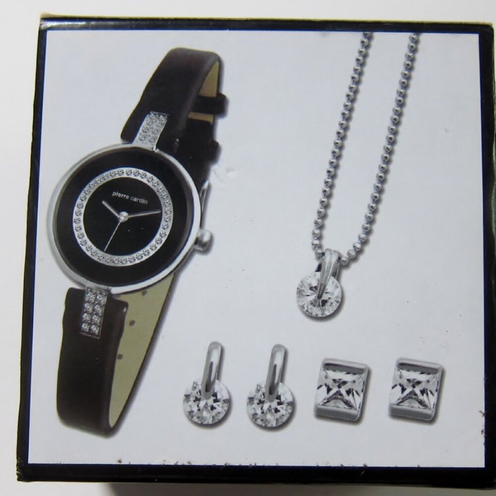 Pierre Cardin ladies watch, with matching earrings and necklace
